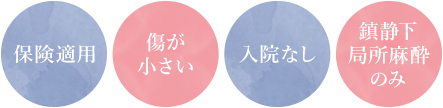 保険適用 傷が小さい 入院なし 鎮静下局所麻酔のみ
